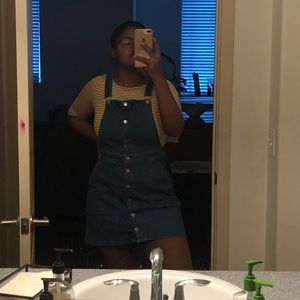 Beautiful jean skirt overalls